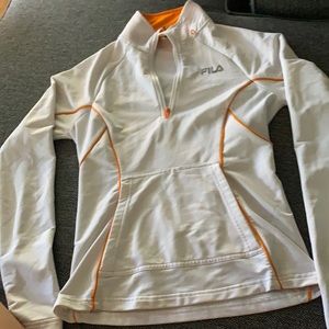 Extra small white and orange Fila pull over